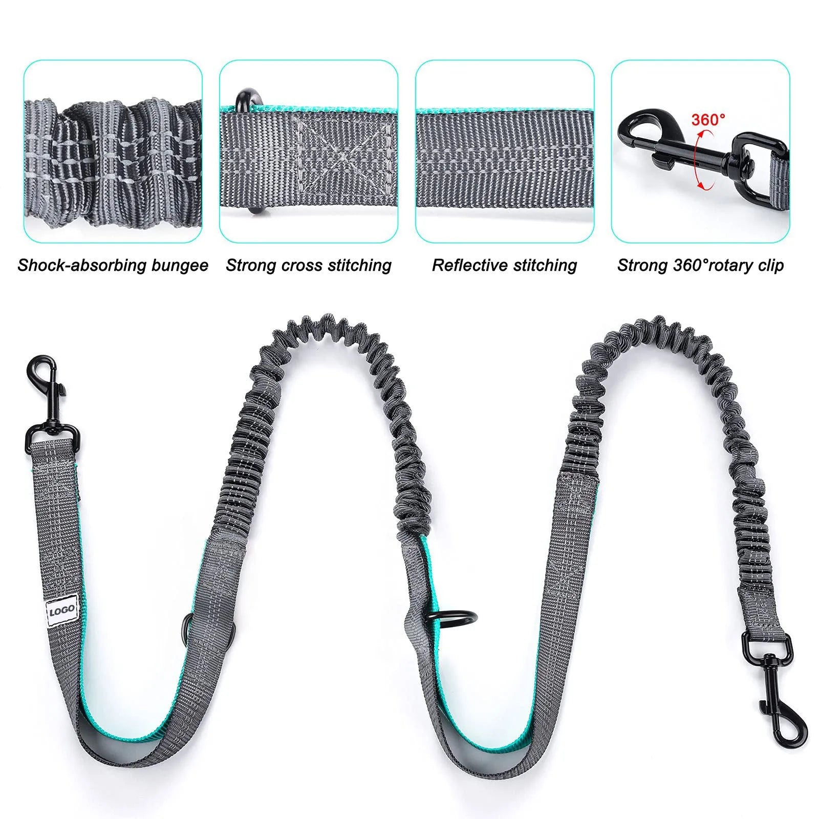 Black outdoor pet training waist bag with integrated dog leash and neck components for walking and training