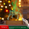 Acrylic 3D Christmas LED night light, 4.5V decorative lamp in festive colour options