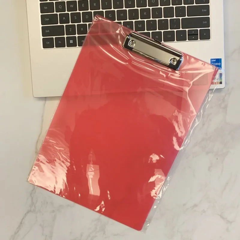 A4 transparent plate holder writing board with metal clip and writing pad in blue colour option