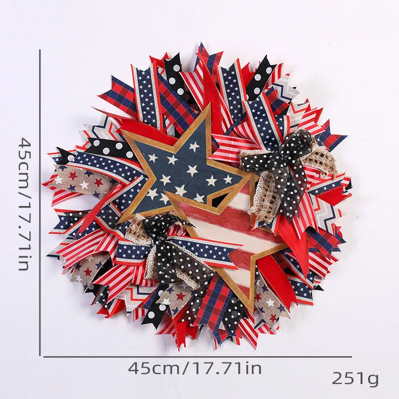 Cloth vine ring door hanging Independence Day Garland for wall or door decoration