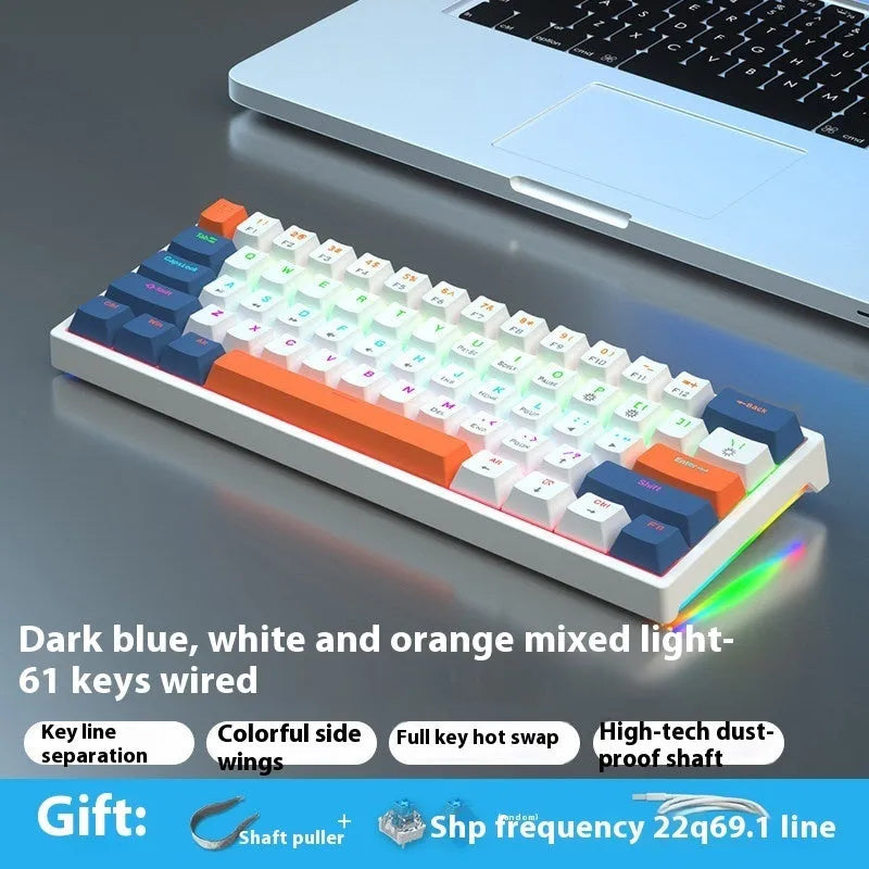61-key mechanical keyboard with multiple colour options and hot-plug switch functionality