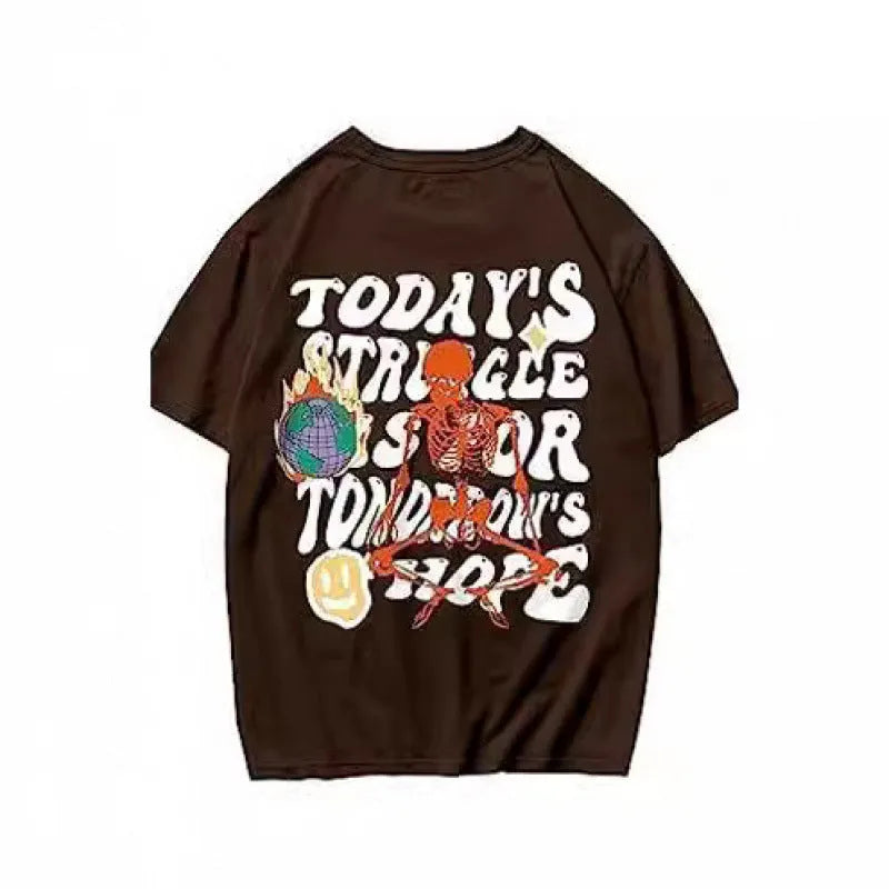 Men's printed street style short-sleeved sports t-shirt with digital pattern on polyester fabric