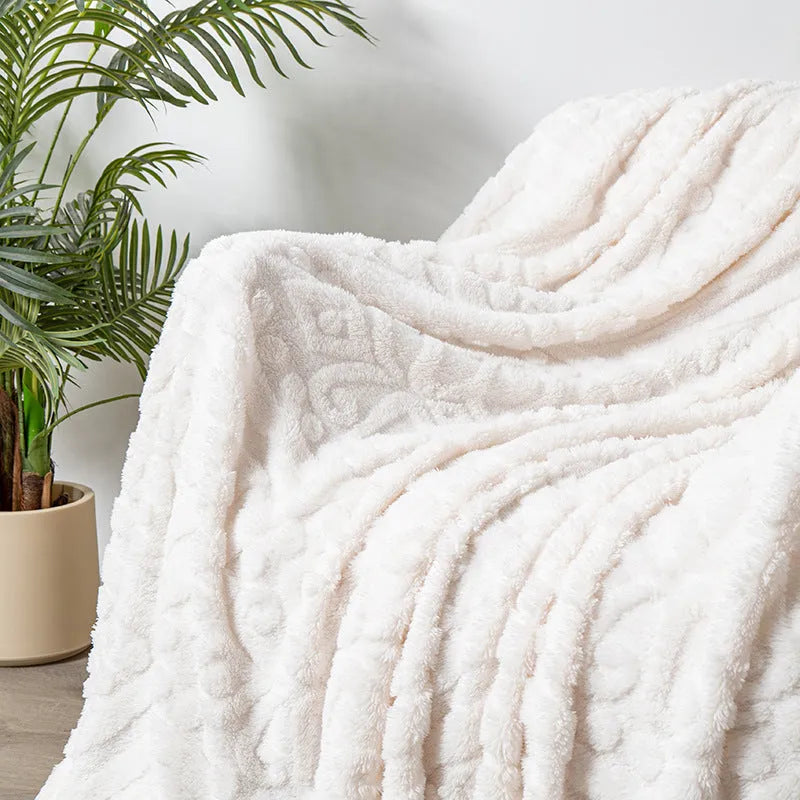Polyester velvet jacquard sofa blanket in multiple sizes and colours with floral pattern