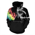 Unisex 3D printed hoodie with sun refraction splash paint design and big front pockets