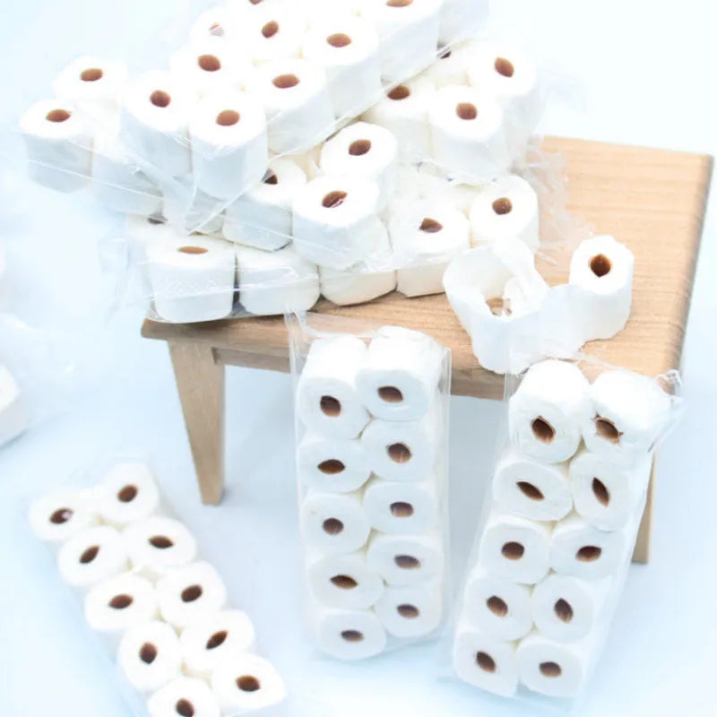 Simulated tissue roll paper model with 30x15x80mm dimensions for children's role-play activities