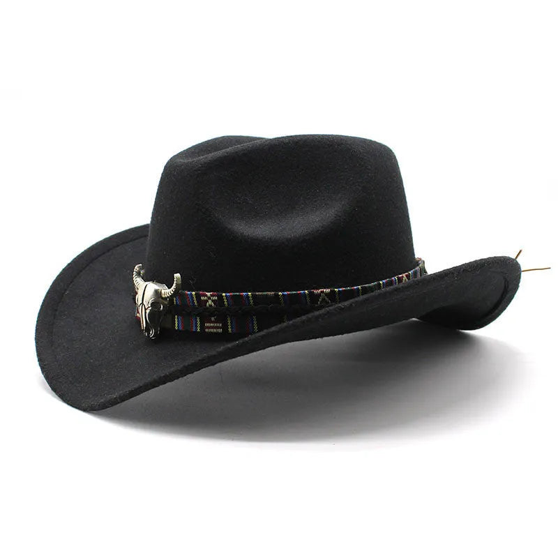 Western cowboy hat with bell crown on head, showing adjustable 56-58cm fit in army green colour.