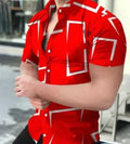 Men's slim fit floral print beach shirt in polyester with 3D digital printing detail