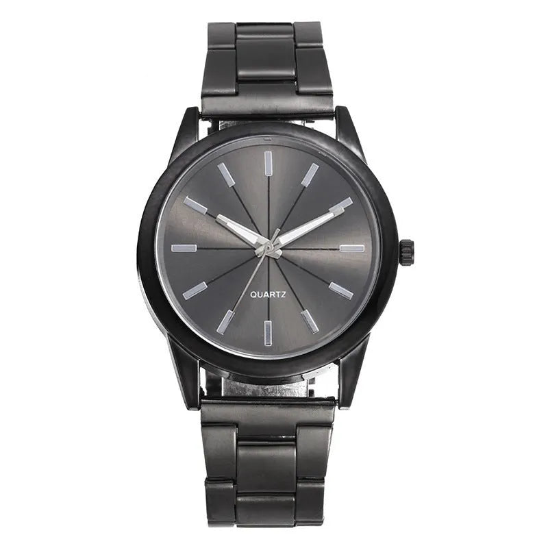 Women's quartz watch with 40mm alloy case, stainless steel strap, and glass dial in silver case with white face
