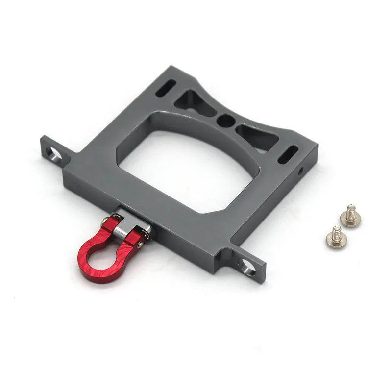Military RC car metal alloy accessories including front bar, axles, motor box and black tyres