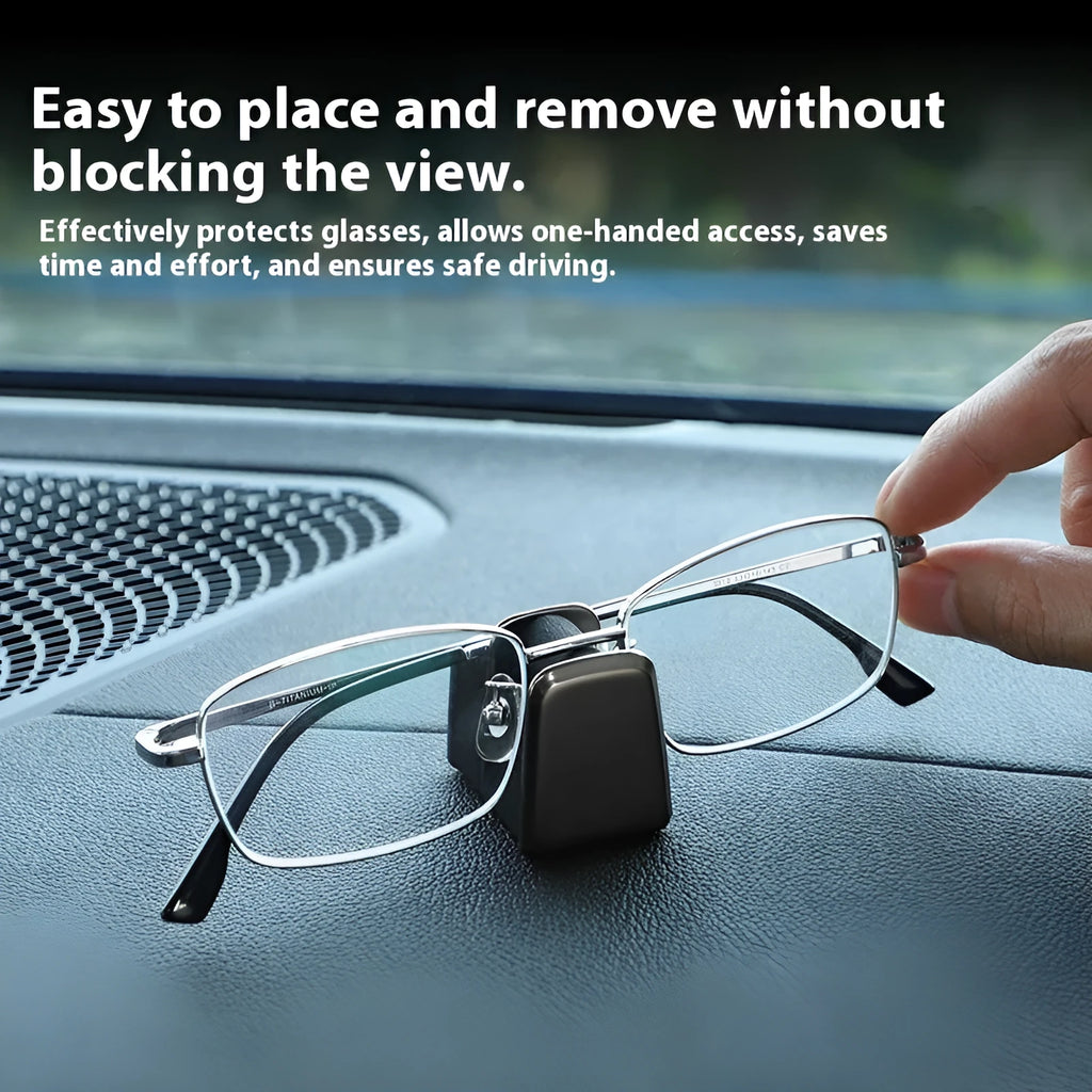 Car dashboard glasses storage clip in zinc alloy and leather measuring 3.7cm