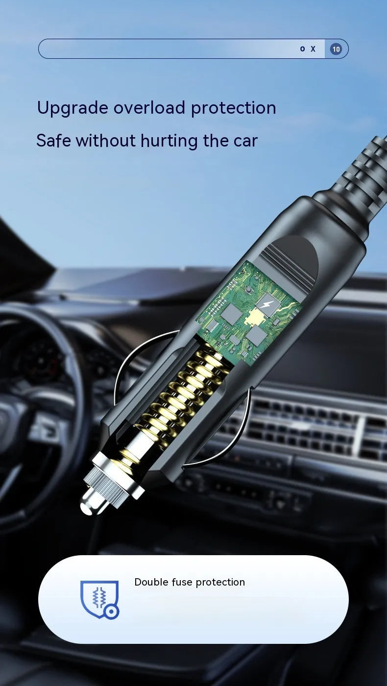 Wireless digital display car tyre inflator and vacuum cleaner with storage bag and accessories