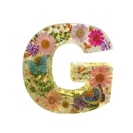 Transparent resin night light ornament with custom letter design 15cm square modern simplicity