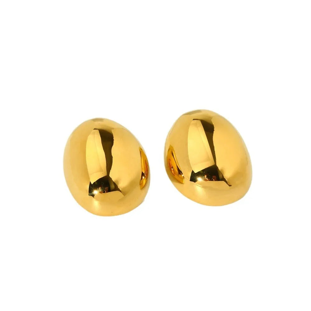 Geometric women's ear studs with a glazed electroplated finish in colour DFE139.