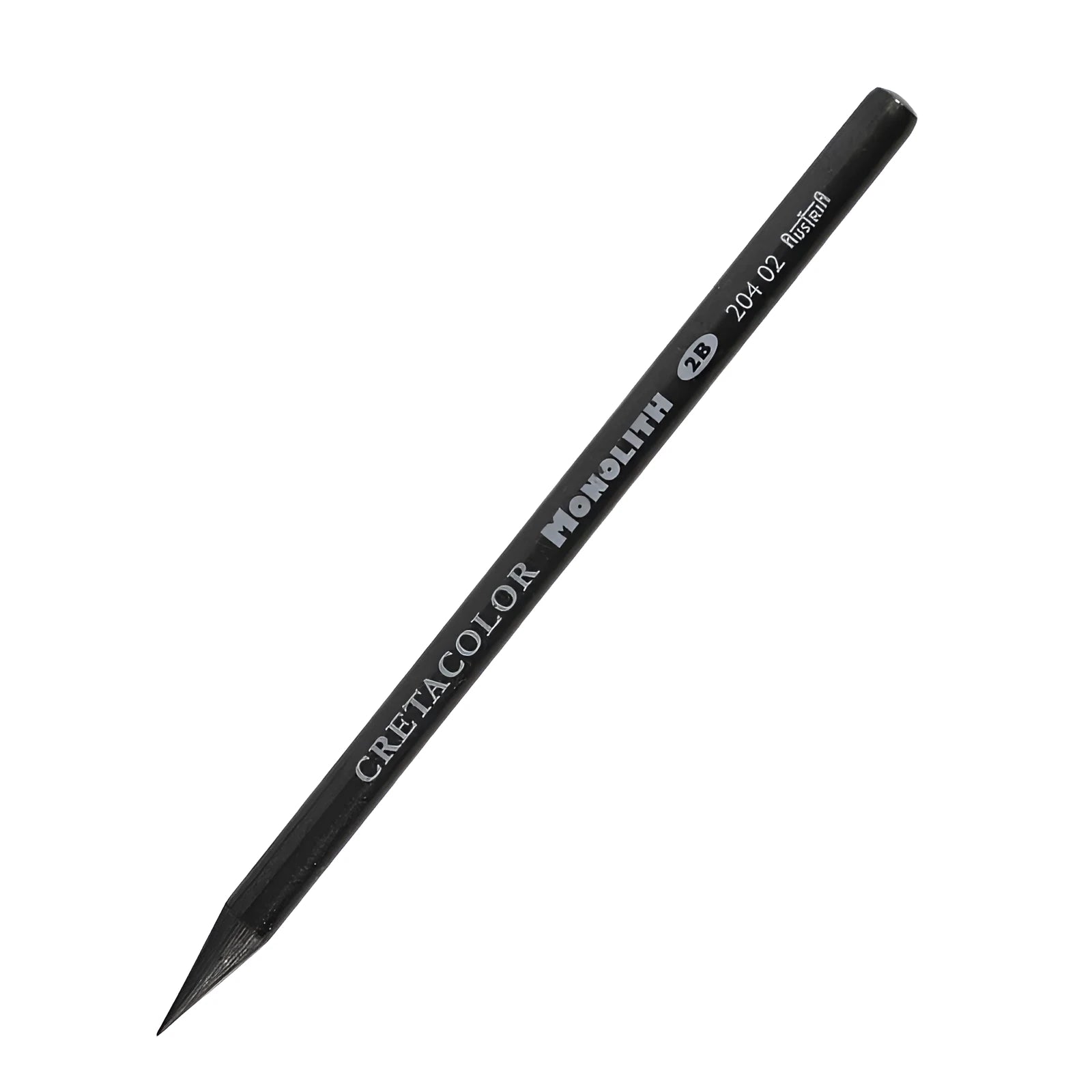Single wood-free graphite pencil on white background full lead core 146mm length