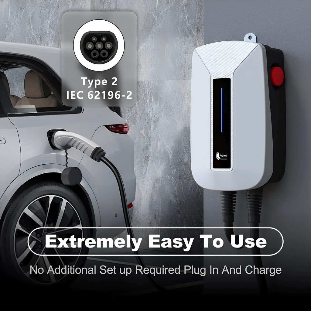 7KW universal fast charging gun for new energy vehicle AC home charging pile with European standard plug and 5m gun line