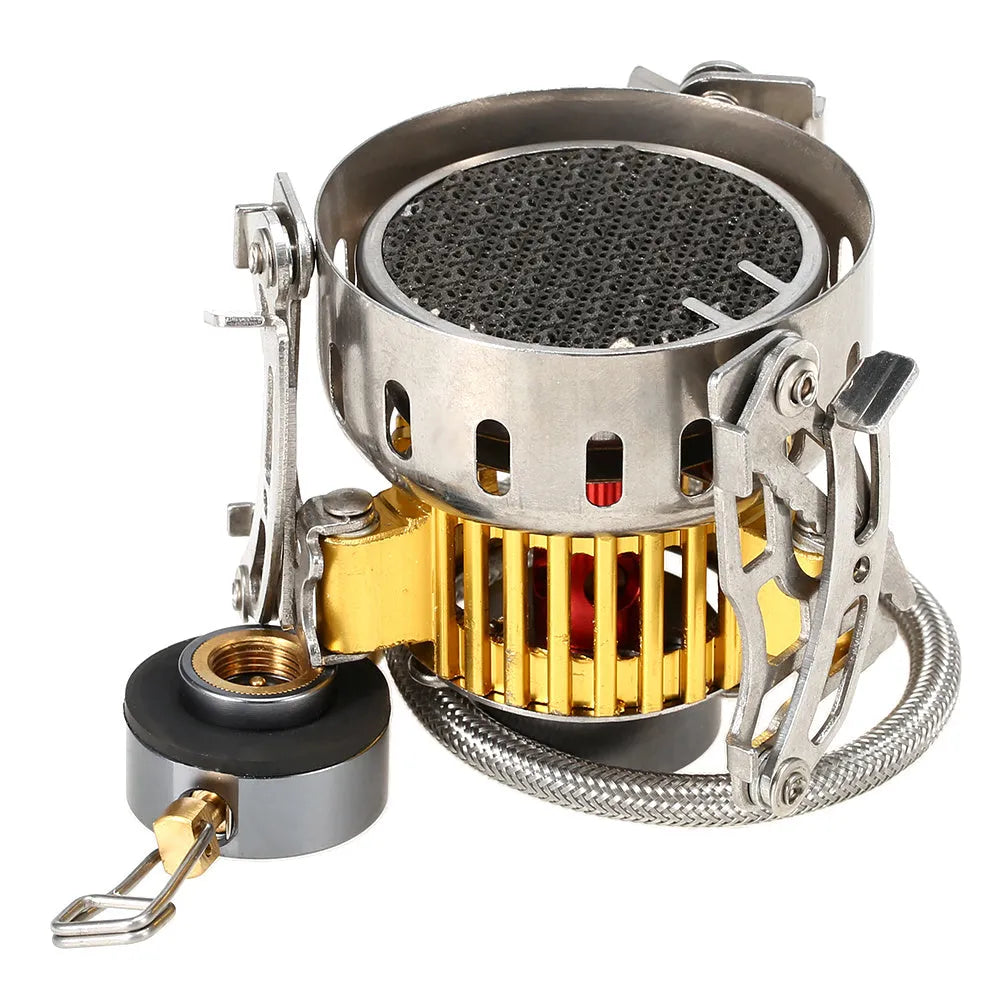 Folding camping stove head with 3500W infrared burner, stainless steel, copper and alluminium, in plastic box