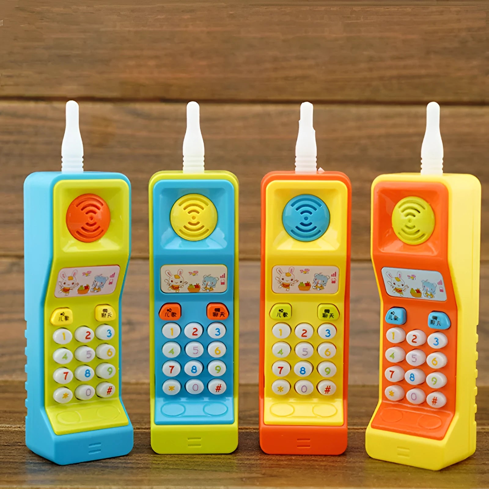 A children's electric educational toy with sound and light features, shown as a cartoon animal.