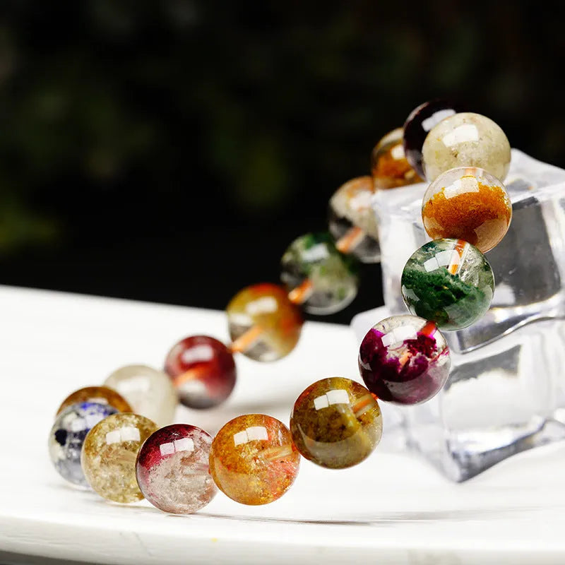 10mm crystal ball bracelet with colourful ghost cornucopia ethnic retro design