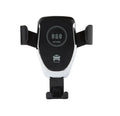 Car wireless charger mount with automatic clamp for Apple iPhones showing black and white colour options