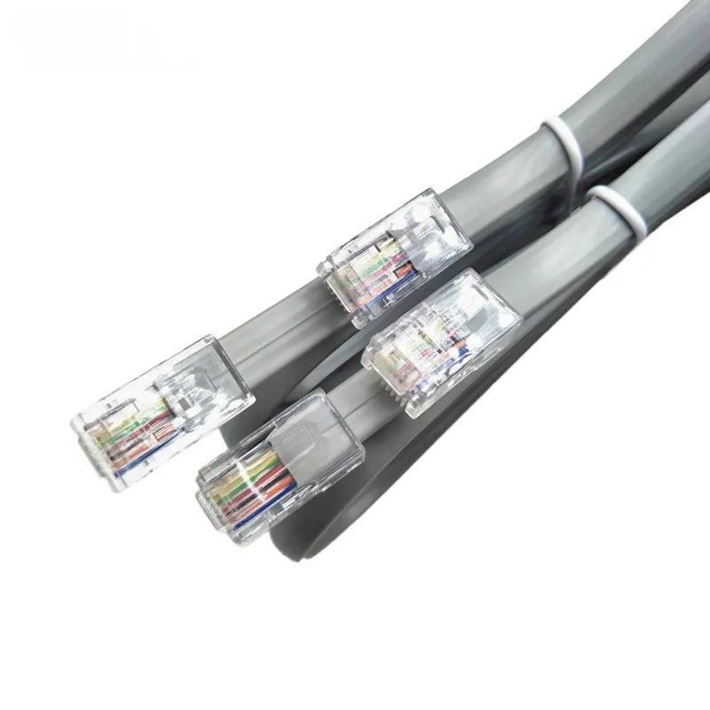 A silver grey CAT6 Ethernet network cable with RJ45 connectors, 2 metres long.