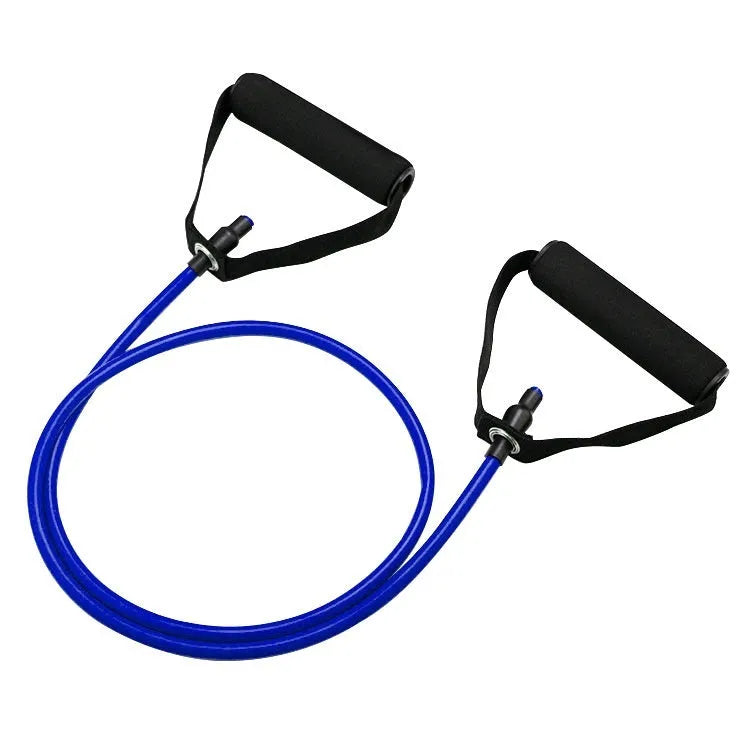 Adjustable chest expander fitness equipment with yellow, green, red, blue, and black TPE tension ropes.