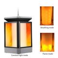 Antique flame design solar street lamp for outdoor garden lighting with black finish