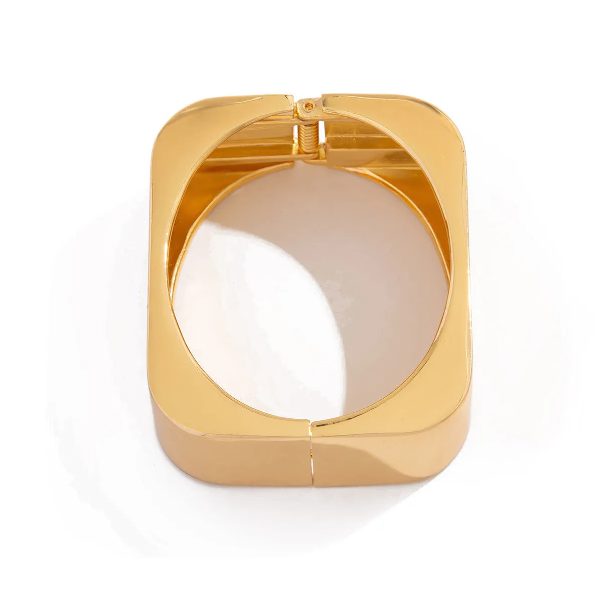Geometric square mirror bracelet with glossy electroplated alloy finish in Gold or Silver Sweep colour