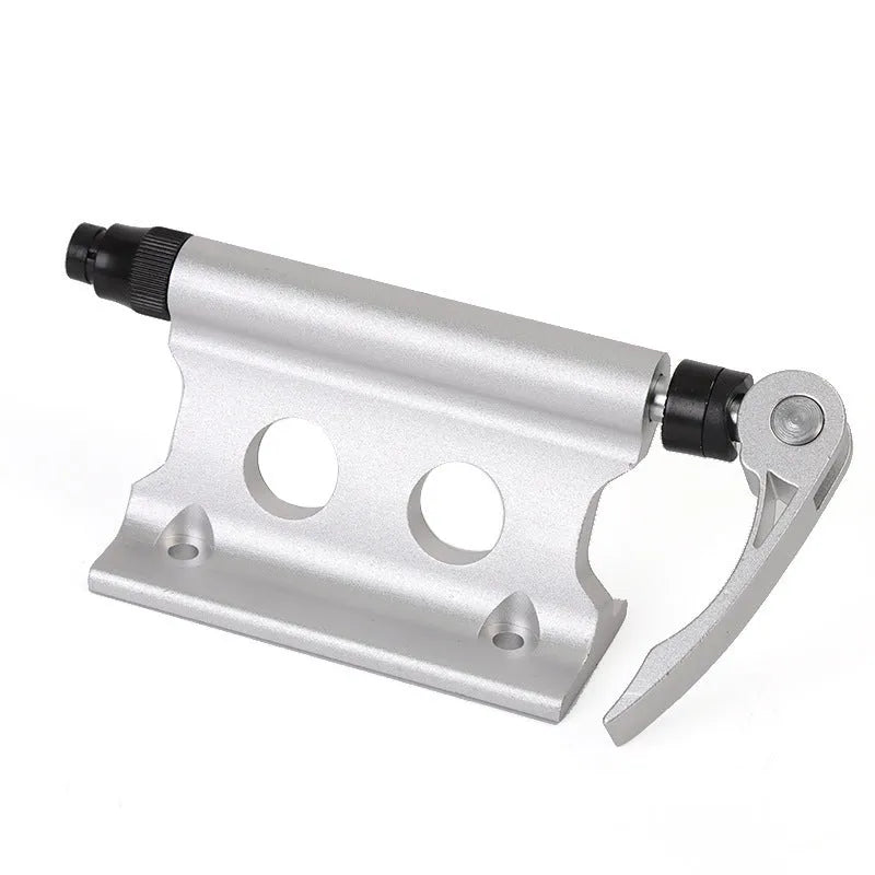 Silver metal bicycle front fork quick release fixing clamp