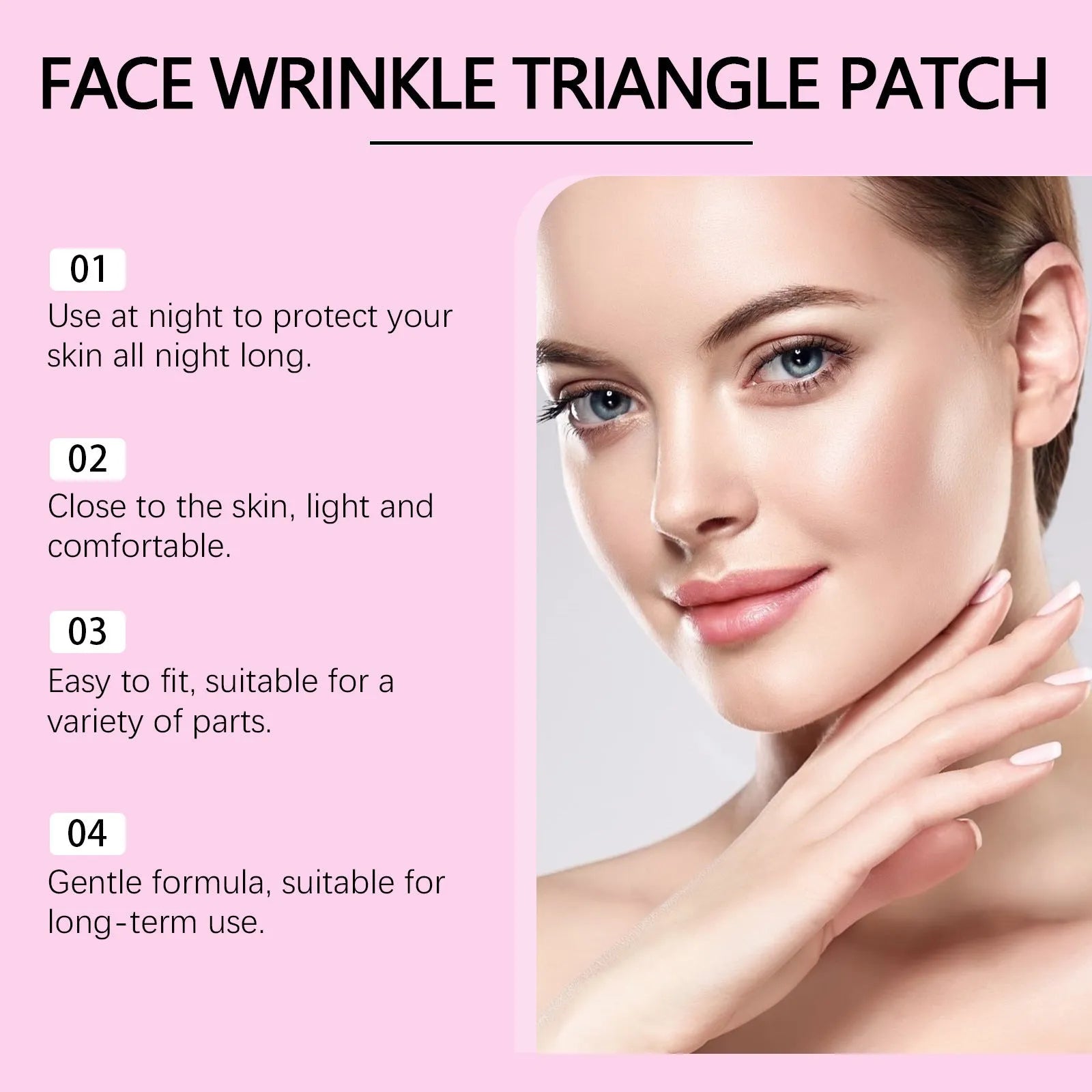 Facial skin fine lines nursing adhesive bandages pack with 144 hyaluronic acid patches