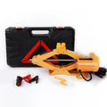 TY002 model electric hydraulic car jack kit with remote control, showing extended height.