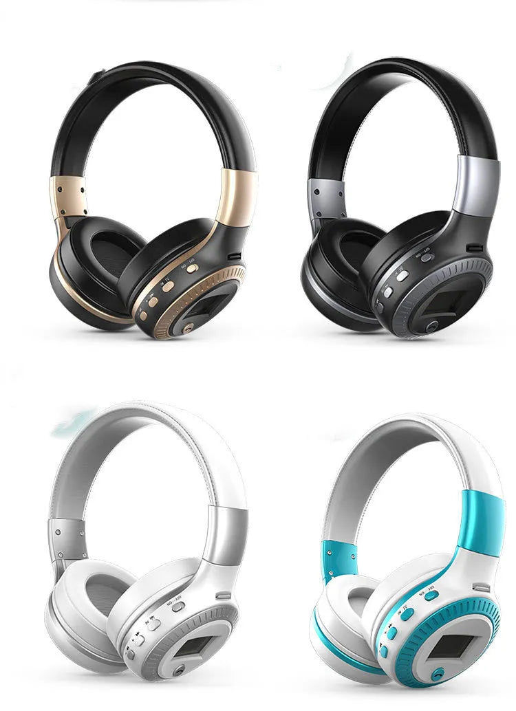 ZL B19 blue wireless Bluetooth gaming headset with head-mounted design showing ear cushions