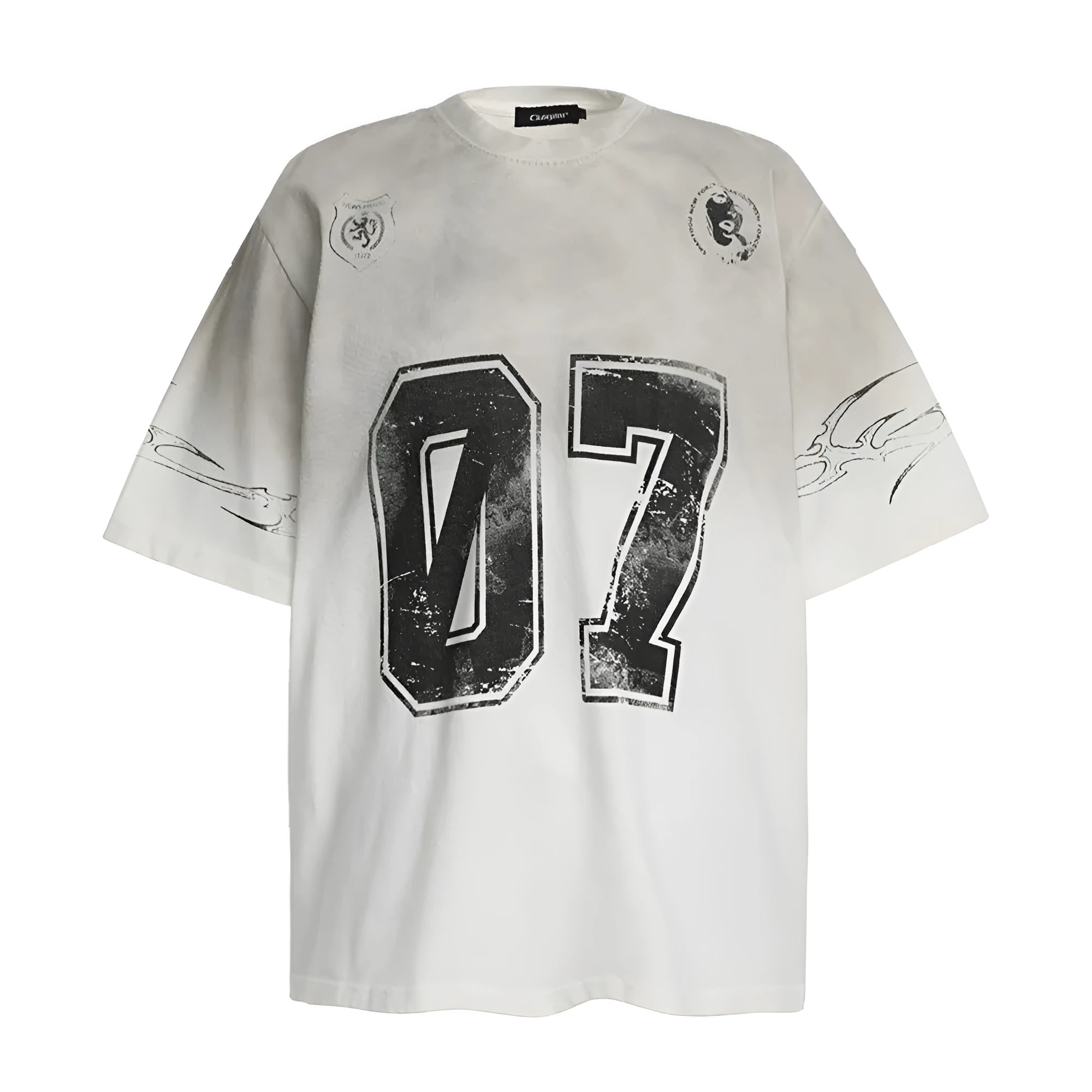 Men's plain cotton short-sleeved t-shirt in white and black, showing front view on a hanger.