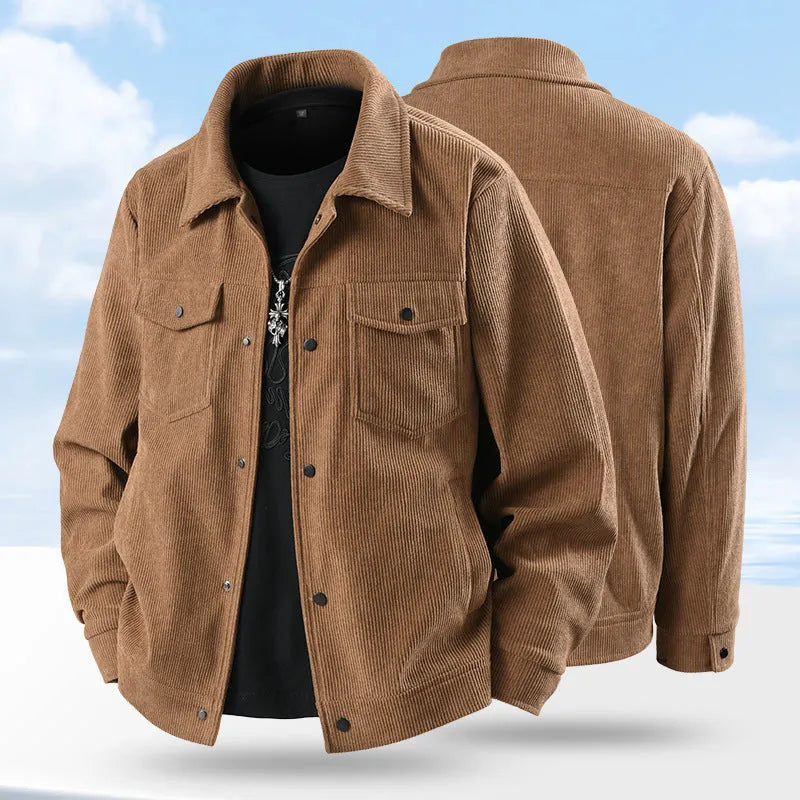 Men's slim fit Lycra casual coat in black with thickening lining shown front view