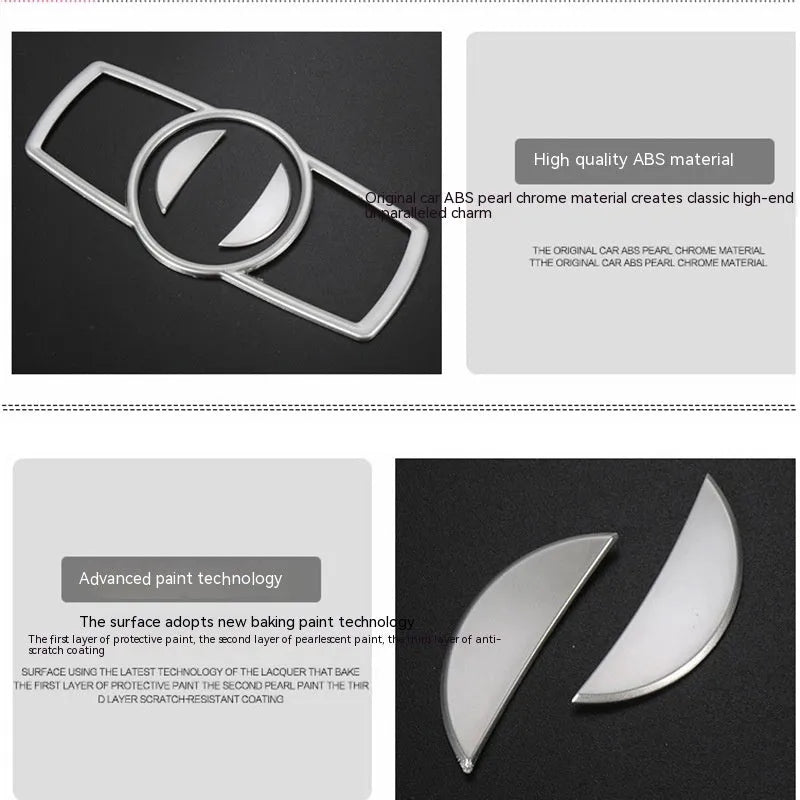 Silver ABS plastic decorative strip sticker for BMW headlight switch frame