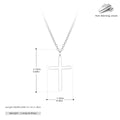S925 sterling silver necklace with glossy cross pendant on adjustable O-shaped clavicle chain