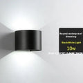 Black aluminium and glass wall-mounted LED lamp with choice of 10W or 12W power.