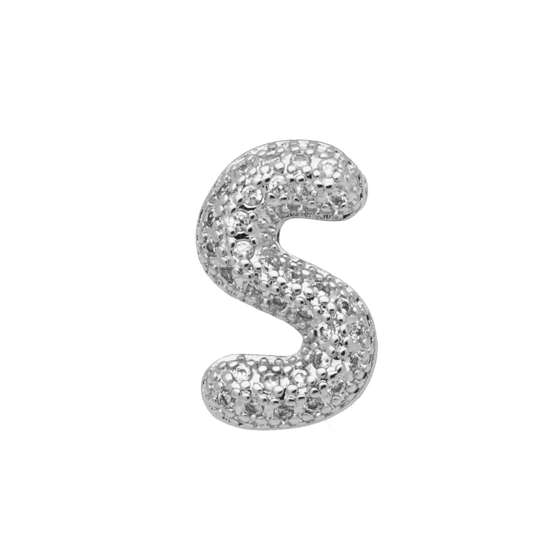 Copper letter bracelet with zirconium inlay showing detailed English character modelling in gold finish