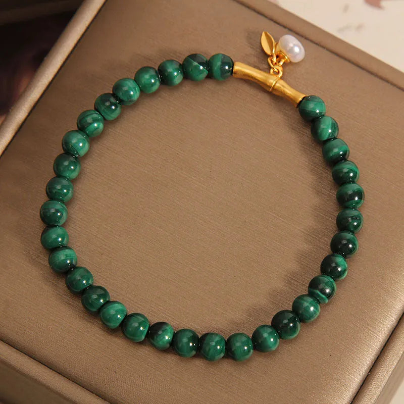 White Crystal women's bracelet with bamboo pattern design on wrist