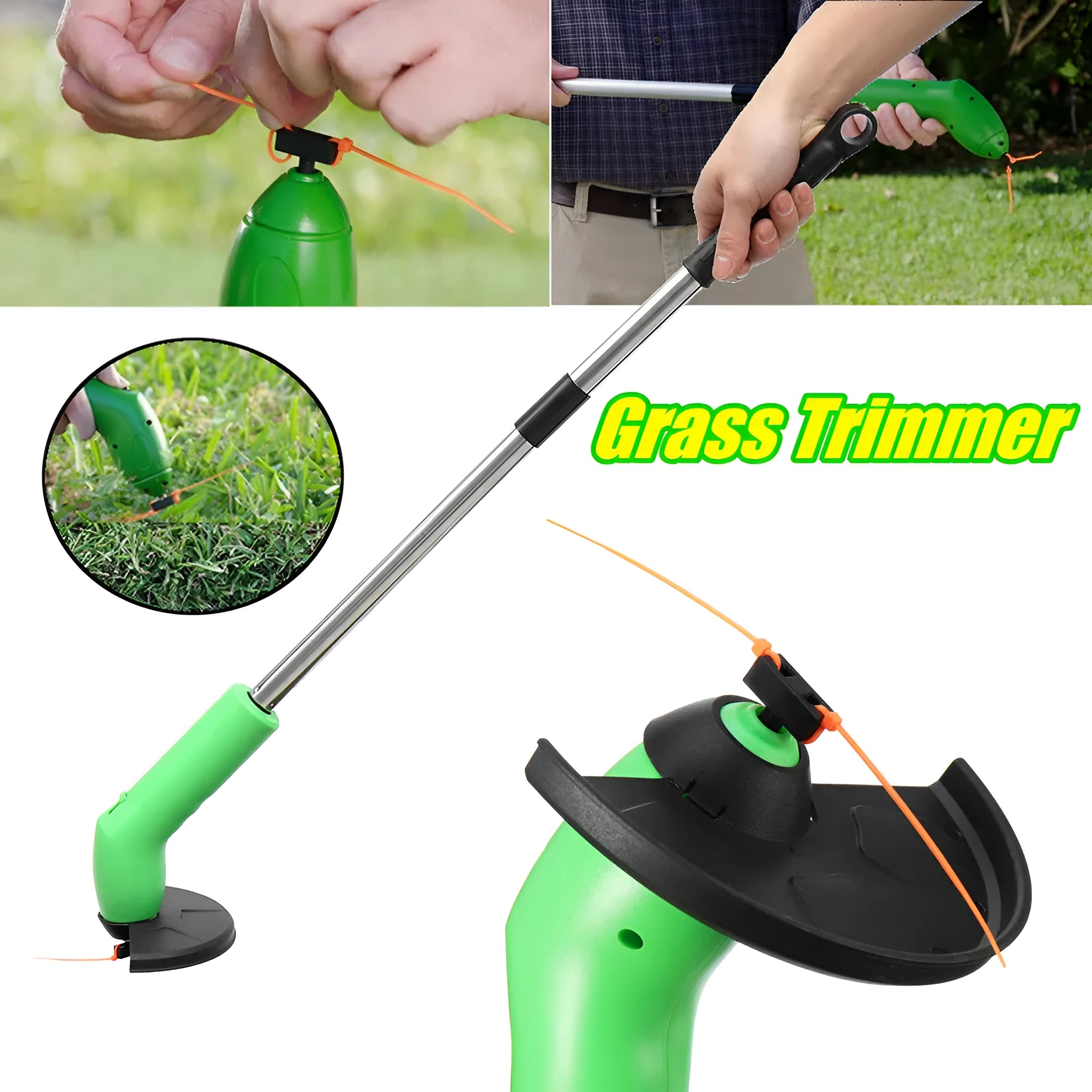 Mini cordless electric lawn mower weed trimmer for garden orchard weeding plastic 37x60mm 0.5kg