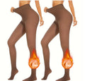 Wool-lined anti-snag leggings in black, coffee or silver silk styles with footed or translucent designs.