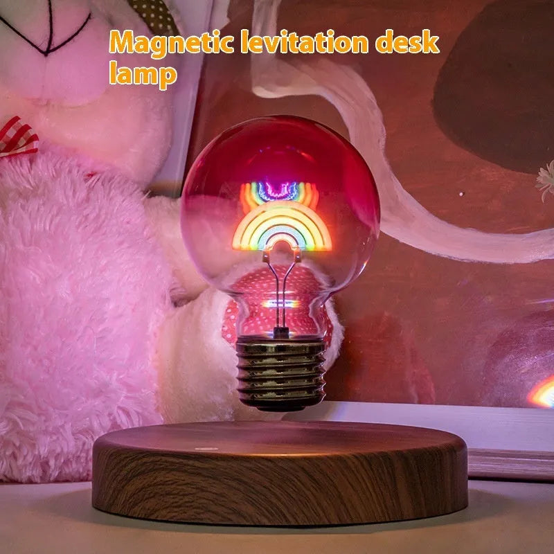 Magnetic suspension bulb love desktop decoration night lamp rainbow light 80mm diameter