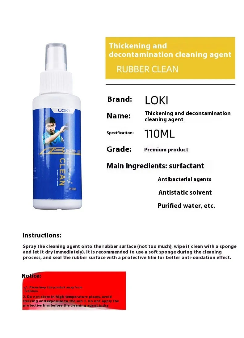 110ml table tennis bat rubber cleaner bottle with sponge applicator for racket maintenance