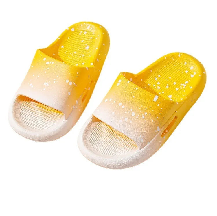 Children's gradient colour PVC summer slippers with open-toe design on non-slip sole