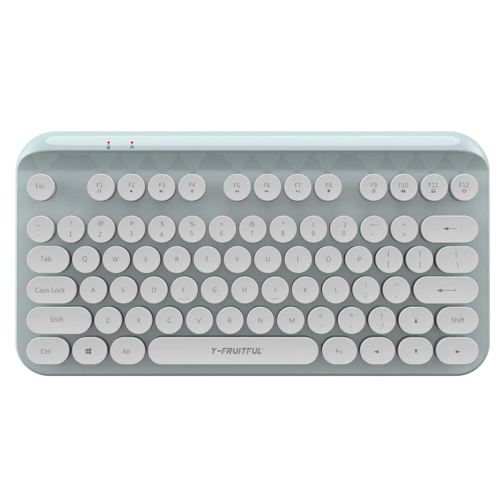 Mini 2.4G Punk Wireless Keyboard with 75 keys in compact retro design, white colour