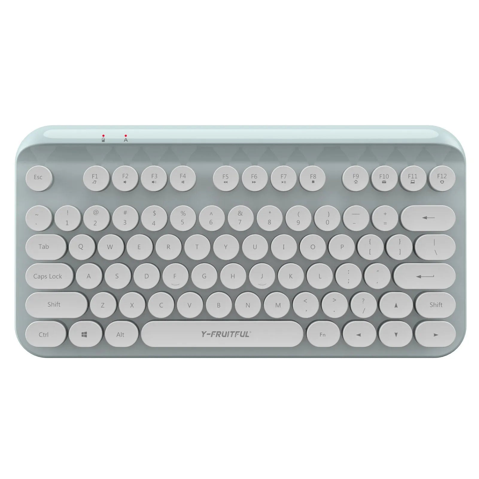 Mini 2.4G Punk Wireless Keyboard with 75 keys in compact retro design, white colour