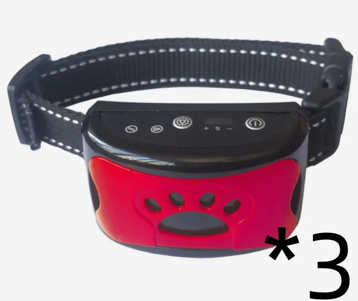 Waterproof rechargeable dog training collar with remote control in black colour