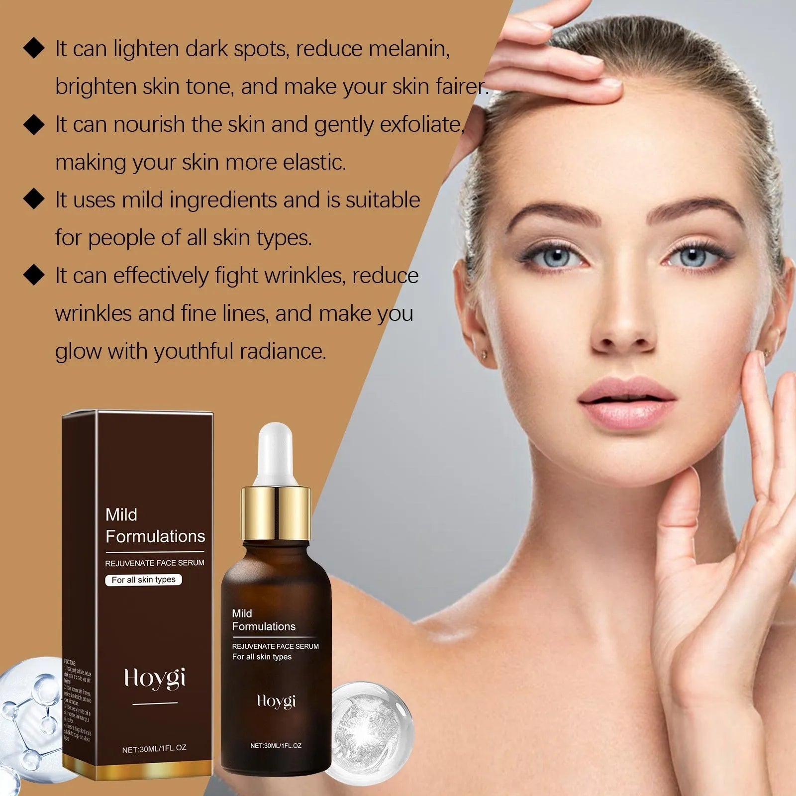 30ml bottle of facial skin care essence with nourishing and hydrating ingredients.