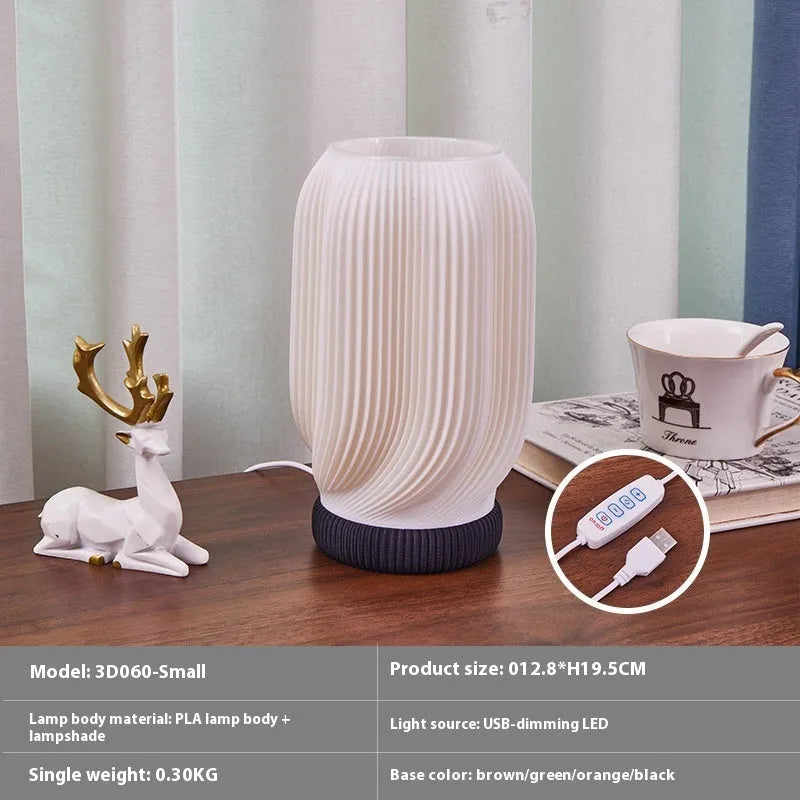 Modern Nordic small spiral A USB bedside table lamp decoration