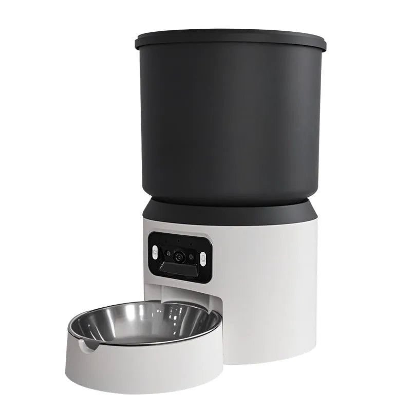 4L smart pet feeder with WiFi control and stainless steel bowl option
