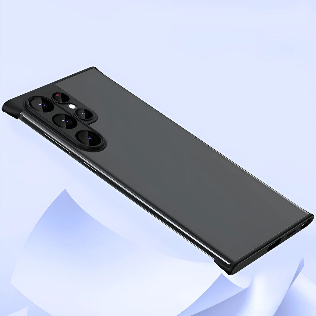 Samsung TPU phone case with frosted finish, corner pad, drop-resistant half pack, in Black, Camellia Red, Dark Purple, Far Peak Blue.